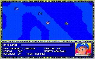 Out at sea.
